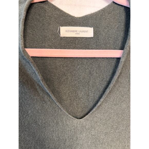 Alexandre Laurent Sweater Green Solid Est. Sz LG Classic Chic - Picture 4 of 5